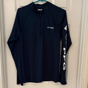 Columbia Navy Long-Sleeve PFG Half-Zip Performance Shirt